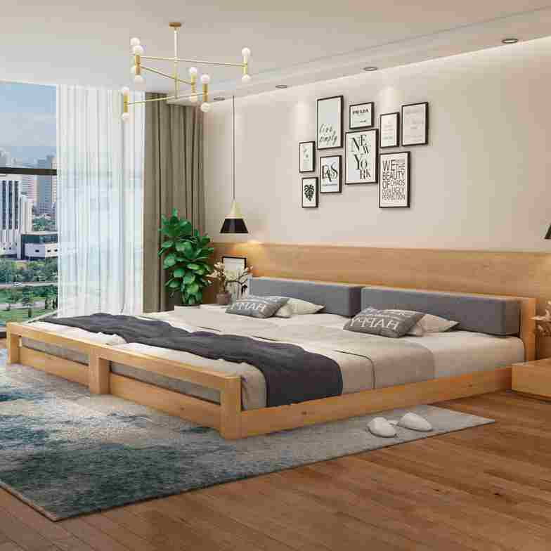 二胎床榻榻米大床3米超大家庭床实木亲子拼接4人床加宽组合主卧床