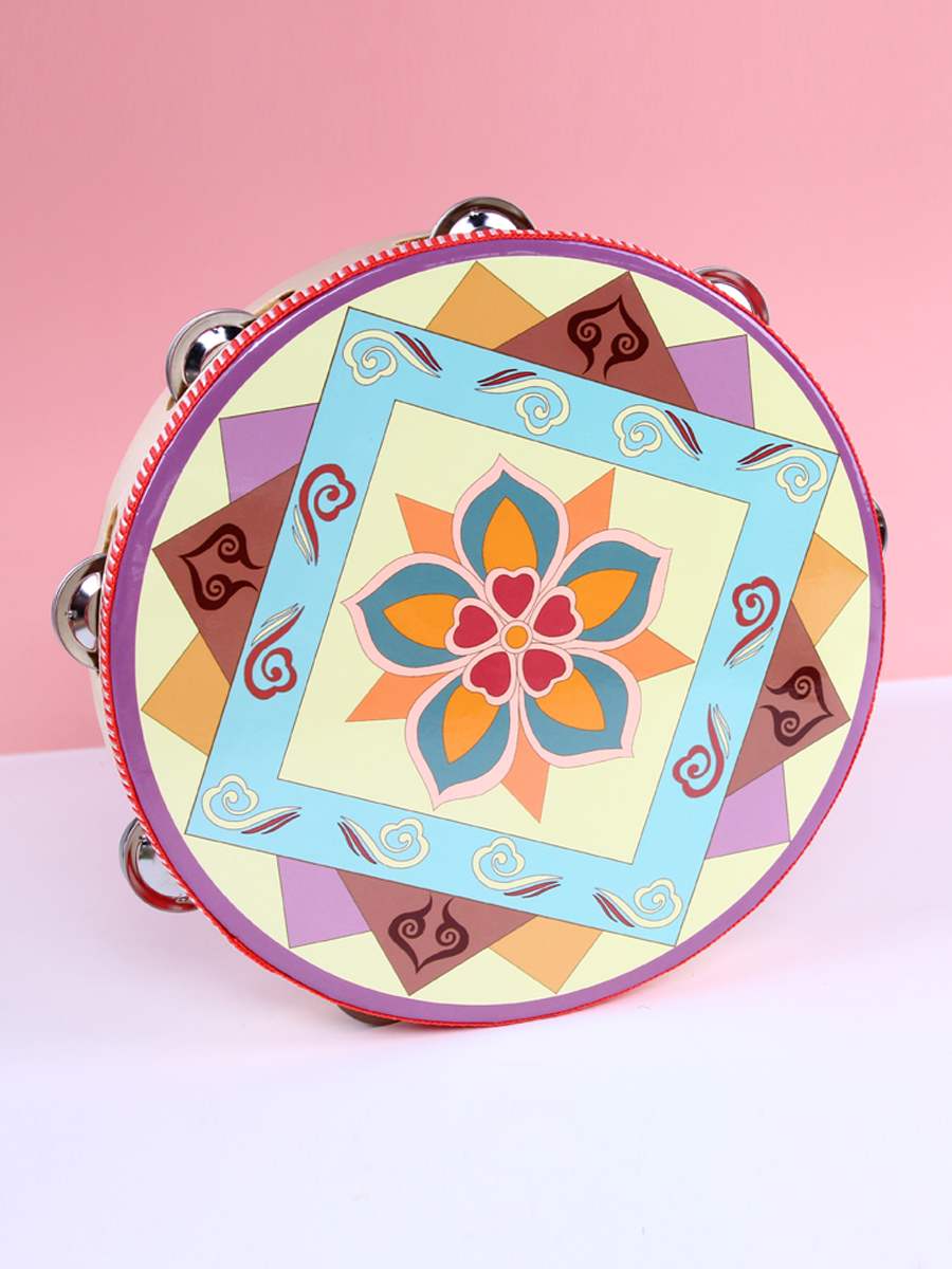 儿童手鼓鼓手拍鼓早教幼儿园拍手铃鼓创意手摇铃铃类乐器