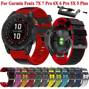 佳明F7 Pro螺杆扣双色快拆表带佳明飞耐时Garmin Fenix7X 5X Fenix6X 955/965/Approach S70手表快拆表带26mm