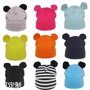 厂家韩版婴儿毛线帽 棉质针织熊耳朵儿童帽 货源婴儿帽子