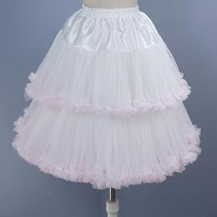 粉色多层lolita棉花糖云朵裙撑半身蓬蓬裙跨境外贸洛丽塔裙撑