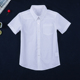 男童白衬衣短袖夏季纯棉中小学生校服礼服儿童中大童白色衬衫半袖