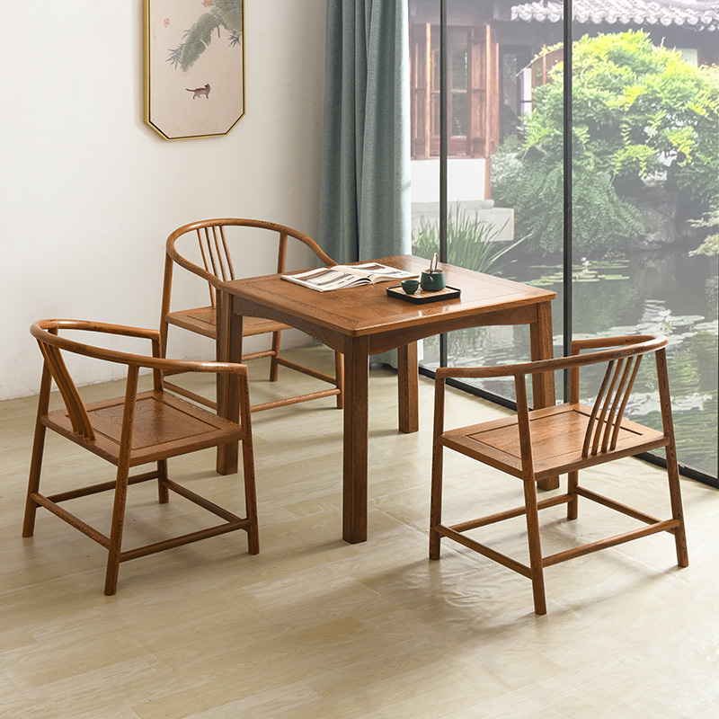 鸡翅木正方形新中式全实木简约餐桌国标红木榫卯结构送货上门厂家直销