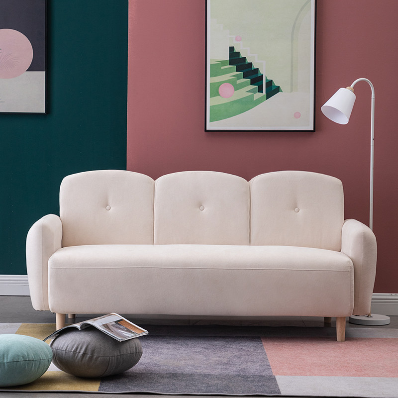 现代简约布艺沙发小户型客厅卧室单人双人三人北欧简易ins小清新