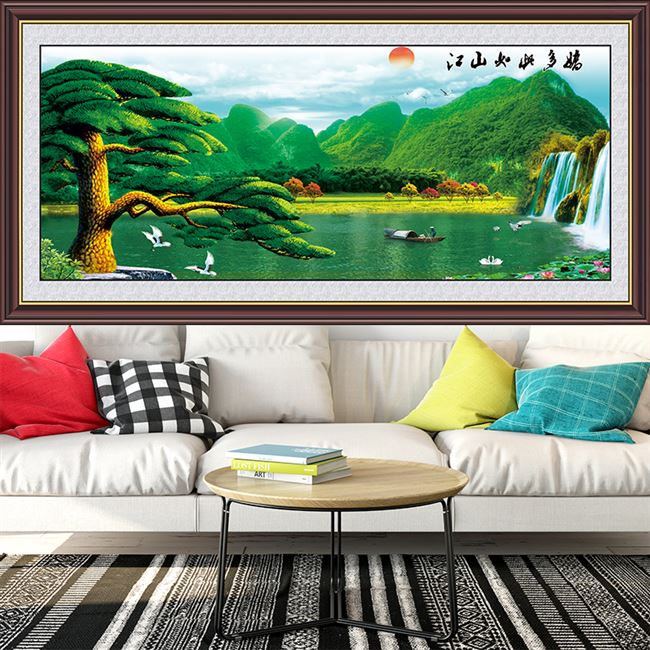 【客厅山水风景画墙贴纸自粘贴图片】客厅山水风景画墙贴纸自粘贴图片