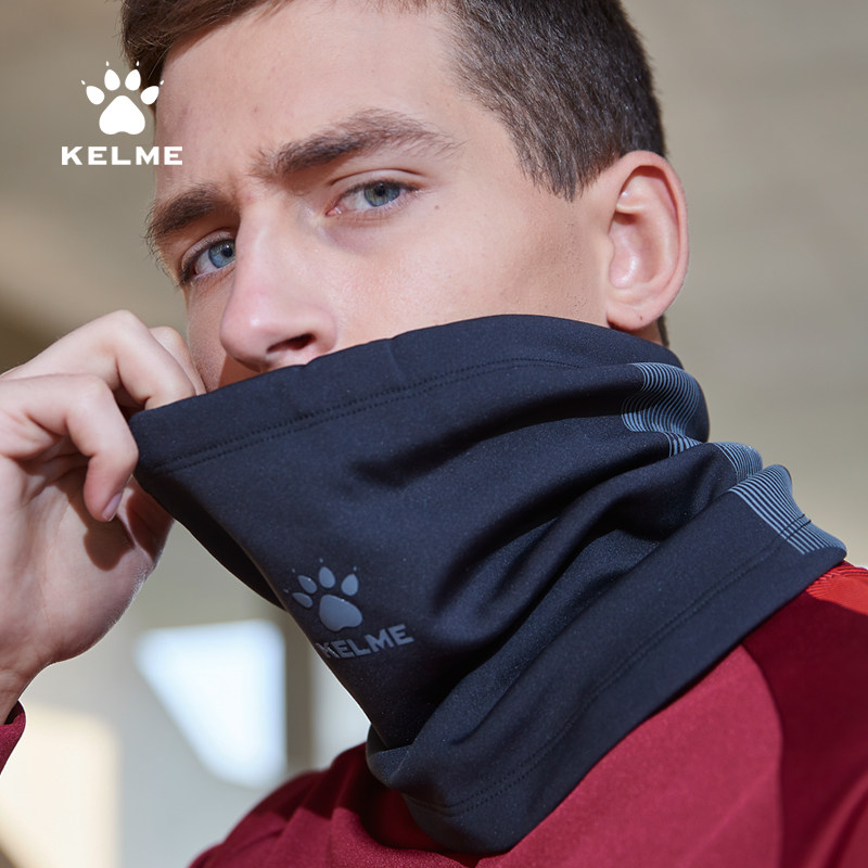 kelme卡尔美运动围脖男女足球训练加绒加厚面罩儿童保暖骑行头套