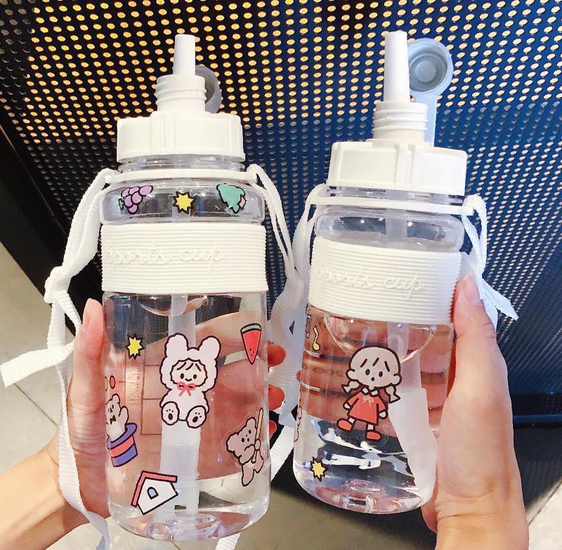 韩版吸管女学生可爱简约水瓶塑料杯