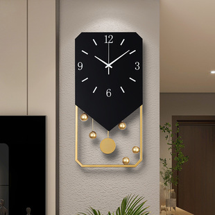挂钟客厅现代简约创意大气免打孔时钟网红个性家用高级感轻奢钟表