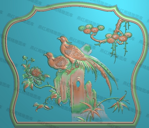 精雕图凤凰牡丹门图片