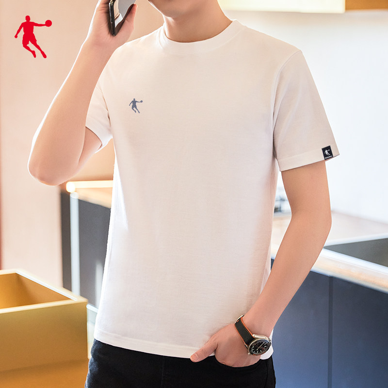 乔丹短袖t恤男2021夏季新款宽松圆领上衣速干透气男士休闲运动服