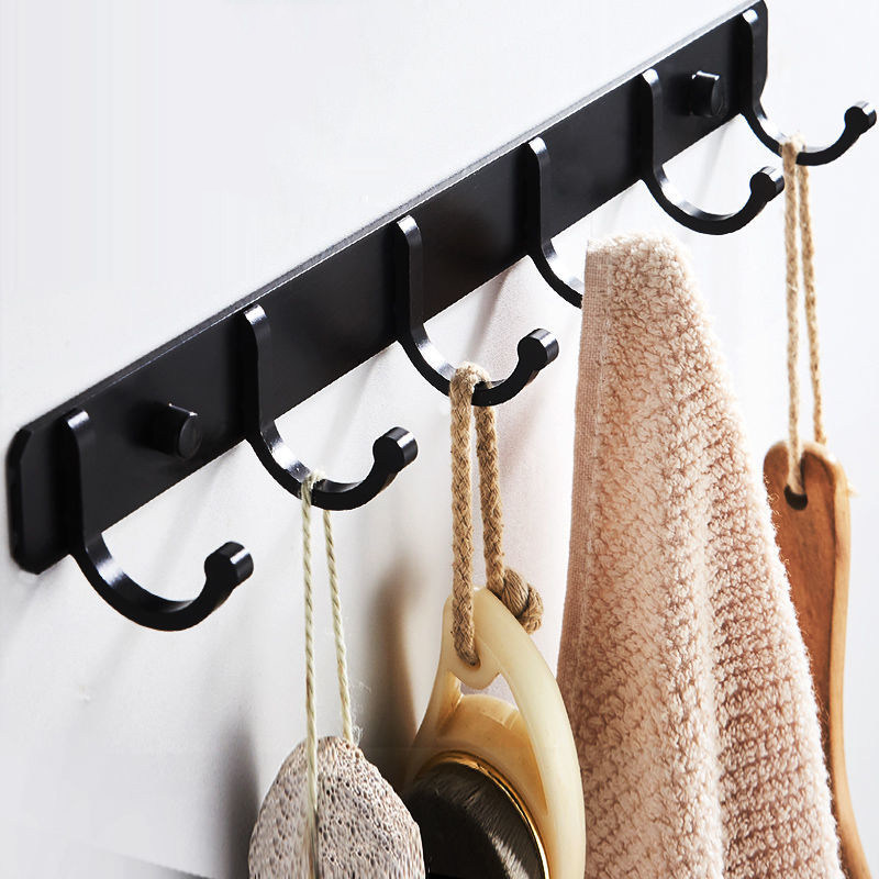 挂钩强力粘胶墙壁挂墙上卫生间架一排厨房免打孔衣毛巾浴室不锈钢