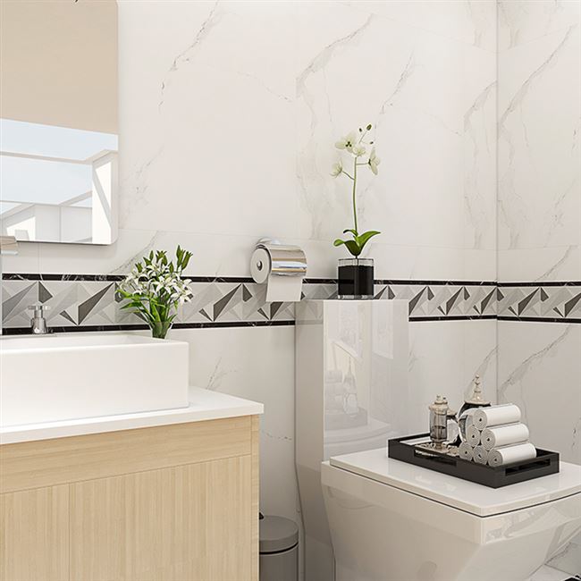 卫生间厨房欧式腰线贴纸自粘防水防油浴室墙面瓷砖装饰踢脚线墙贴