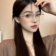 纯欲满天星无框近视眼镜女可配度数素颜大框显瘦金丝眼睛超轻钛架