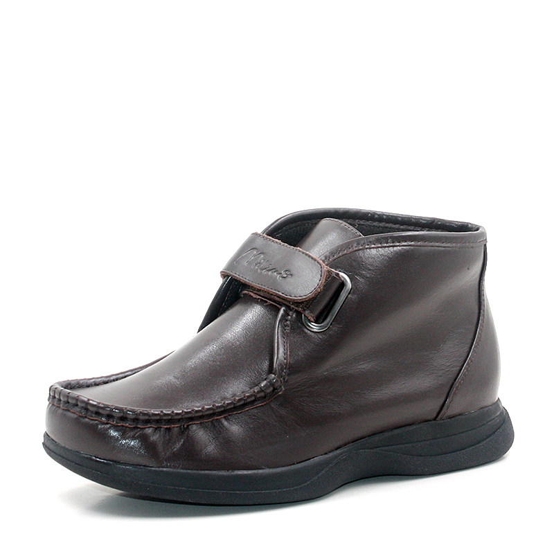 mileno米莲诺软牛皮防滑底坡跟女舒适妈妈鞋休闲保暖鞋114700