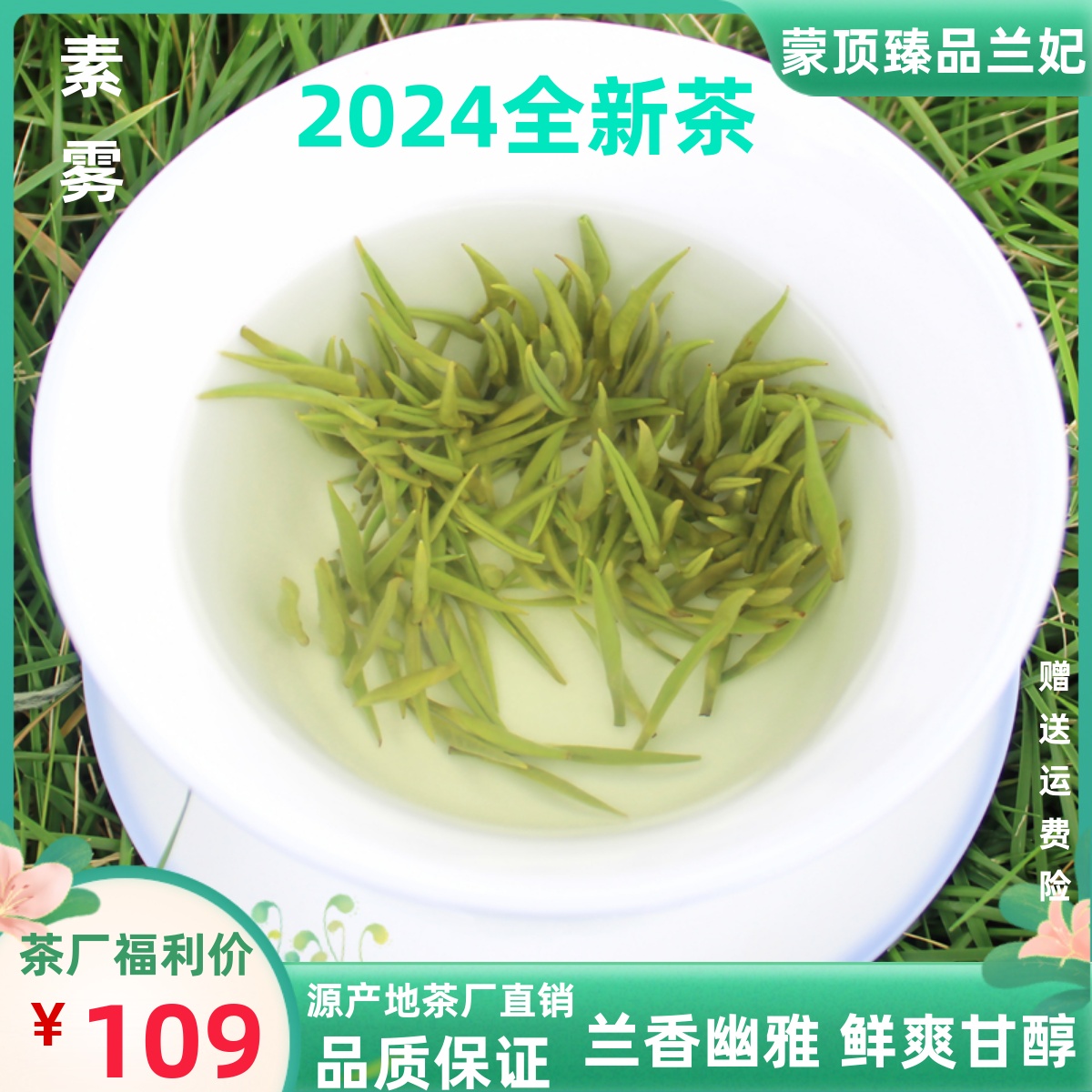 兰妃兰花茶2024新茶兰贵人兰香型浓香型碧池蒙顶踏雪特级散装包邮