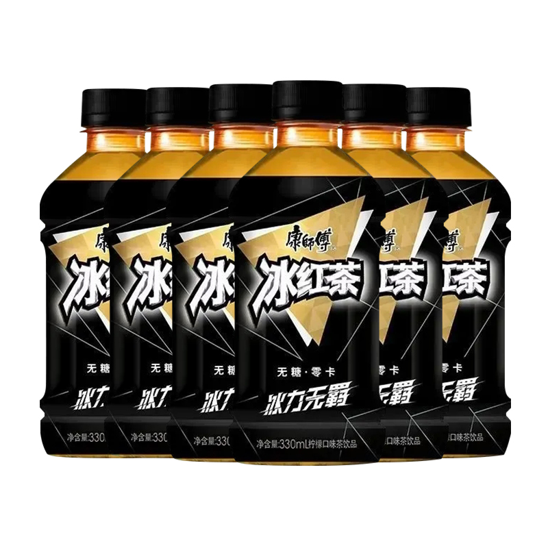 新品康师傅无糖330ml*6瓶冰红茶