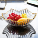 水果盘客厅家用茶几轻奢高档水晶玻璃点心糖果零食盘网红创意果盘