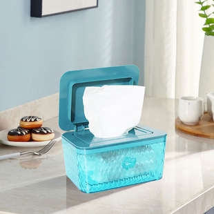 大号湿纸巾盒带盖 家用客厅卫生间厕所收纳盒 车载塑料抽纸盒