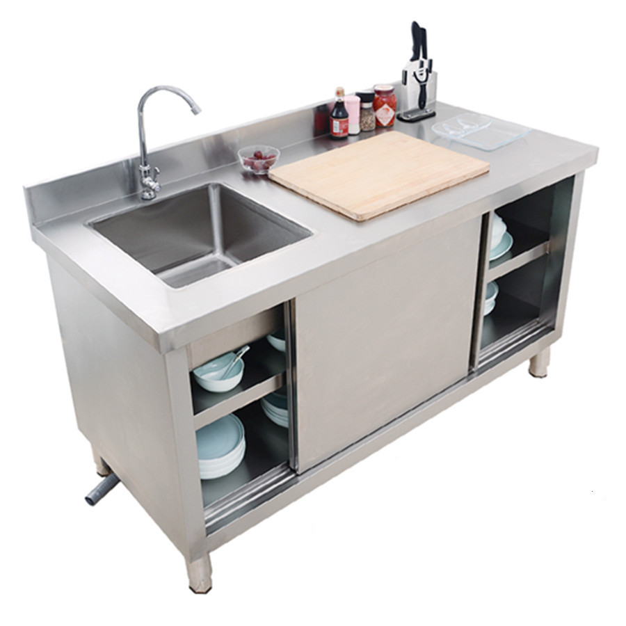 定制商用家用锈厨房设备不钢工池作台洗菜池操作台桌子水水槽柜~