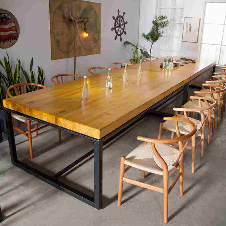 新款办公室洽谈桌椅组合简约现代长条实木工作桌子接待会议桌长桌