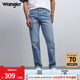 Wrangler威格24春夏新款浅蓝色821TEXAS美式中腰修身直筒男牛仔裤
