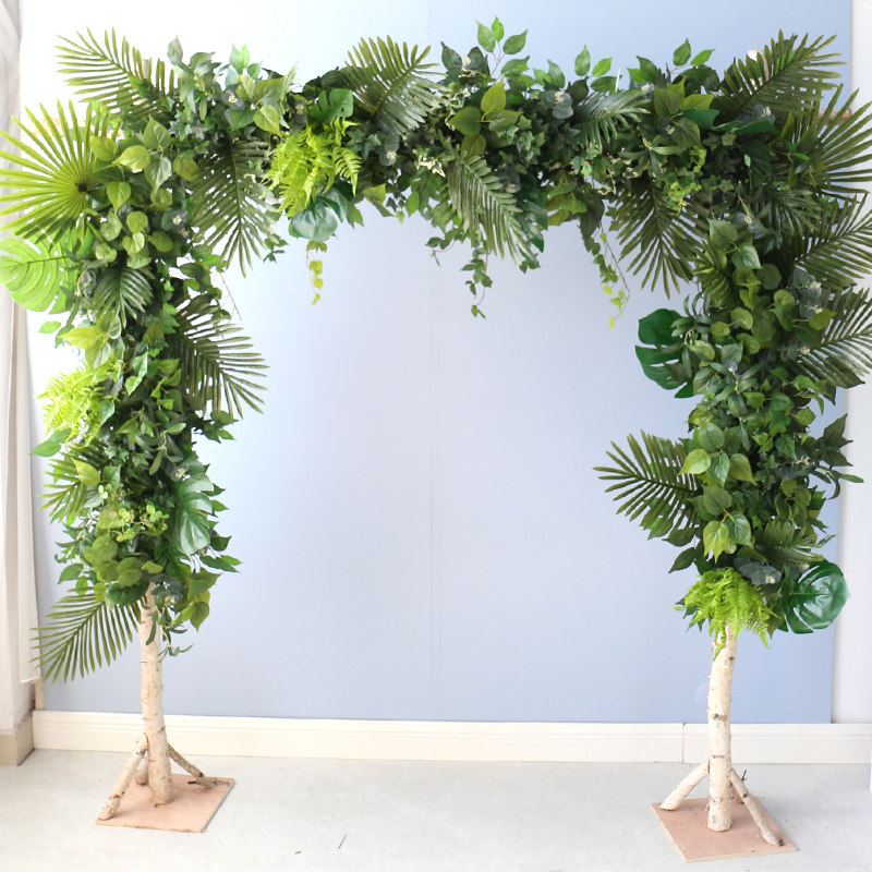 拱门植物装饰仿真绿植公园过道入口摆件婚礼艺术摄影背景道具散尾