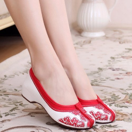 新款老北京布鞋女单鞋女士绣花鞋民族风内增高女鞋古风鞋子汉服鞋