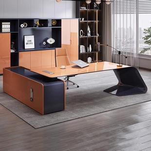 时尚老板桌办公桌创意总裁桌大班台轻奢主管经理办公桌椅组合家具