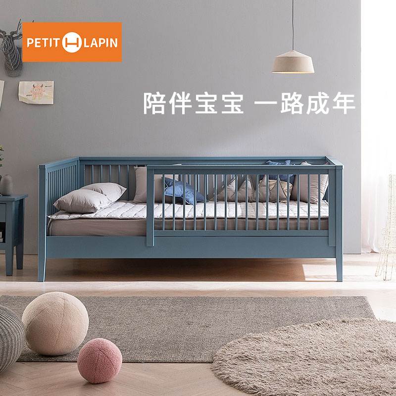 petitlapin实木儿童床单人床带护栏男女孩宝宝拼接床婴儿拼接大床