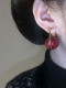 超大红色珍珠C型圈圈耳钉女2023年新款潮气质个性高级感耳环耳饰