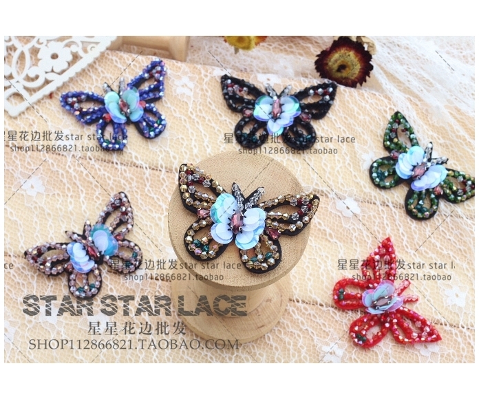 undefined5 Dream Rhinestone butterfly Sequins Nail bead Cloth sticker DIY Jeans coat leather and fur Female bag patch Material Science accessoriesundefinedin the Home Fabric , Sew DIY Material,Tools and finished products , Sew DIY Fitting/Accessories/Accessories , Fabric sticker category - from Buy2taobao.com to provide professional Taobao agent buy service