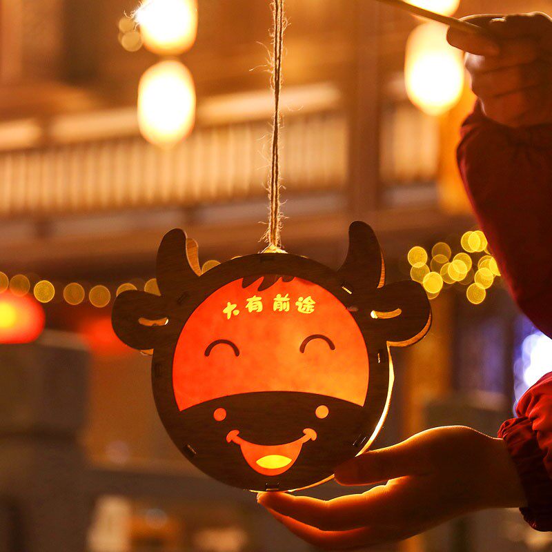 灯笼灯笼新年手工包diy装饰创意制作花灯草纸手提材料古风儿童花