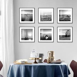 北欧风格黑白装饰画客厅沙发背景墙挂画现代简约卧室餐厅墙面画