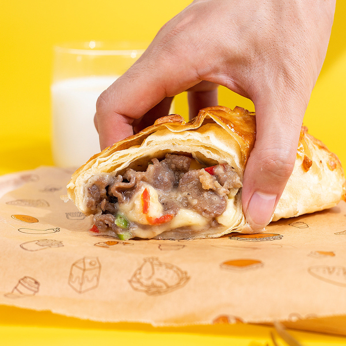 五丰联合康康速食芝士牛肉卷康康烤牛肉卷爆汁拉丝冷冻加热即食