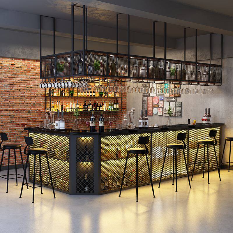 复古酒吧吧台音乐餐吧咖餐厅工业风前台柜台啡厅铁艺收银台