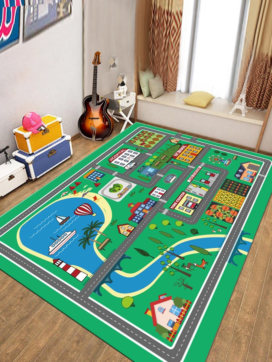 卡通足球场游戏运动地毯儿童房篮球网球家庭室内专业训练地垫定制