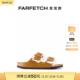 [热销单品]Birkenstock女士棕色皮毛一体凉鞋一字拖勃肯鞋发发奇