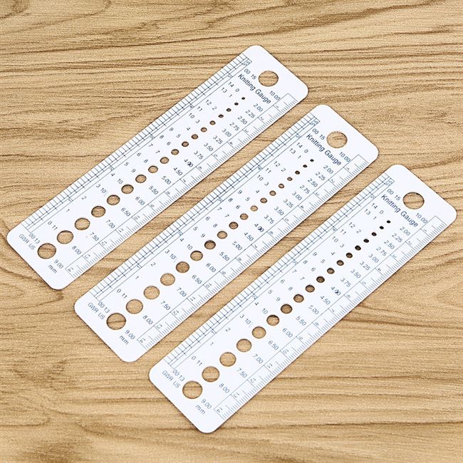 塑料尺规毛线针毛衣针标尺卡尺 diy手工布艺辅料测量工具 量针器