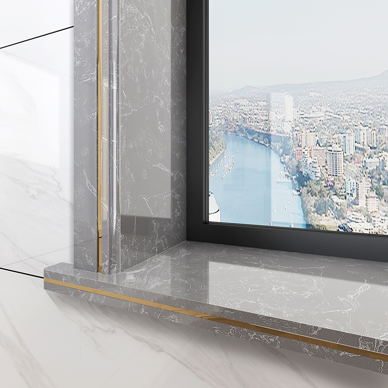 窗台板加工定制人造石加厚飘窗板过道大理石窗套垭口边框面板线条