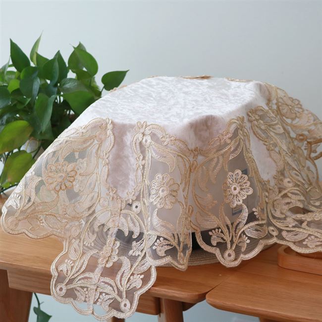 茶具盖布防尘布长方厨房布家电方巾小方巾杯子万能盖巾蕾丝茶盘