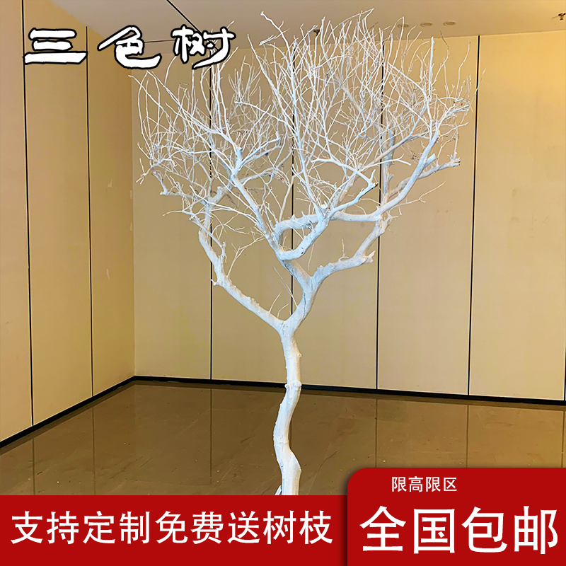 干树枝造景白色干枝树干许愿树酒店婚庆室内庭院摆件仿真树装饰树