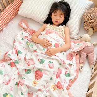 竹纤维纱布盖毯婴儿竹棉儿童幼儿园夏凉被夏季新生宝宝空调小毯子
