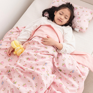 宝宝夏季盖毯四层纱布儿童毛巾被薄新生婴儿空调幼儿园午睡小毯子