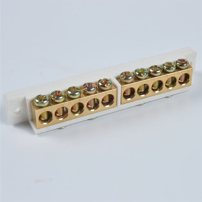 5 5型零线端子排零地排接线端子铜排10孔配电箱零线排接地端子