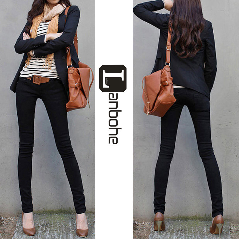 高腰低腰2020新款黑色牛仔裤女小脚裤紧身韩版春秋季弹力显瘦长裤