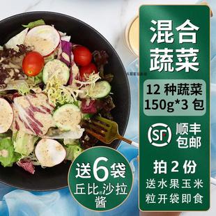 蔬菜沙拉套餐150g*3包 新鲜混合生菜轻食健身餐拍2份送即食玉米粒