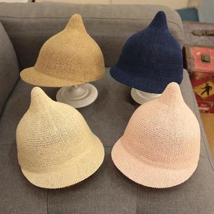 儿童小草帽夏季男宝宝帽子可爱薄款鸭舌帽韩国女童时尚夏天遮阳帽