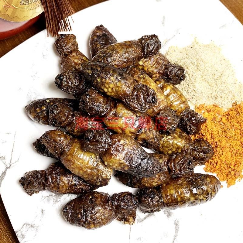 一折柞蚕蛹_即食昆虫油炸母蚕蛾东北带籽雌蛾嘎吱响美味大蚕蛹熟食