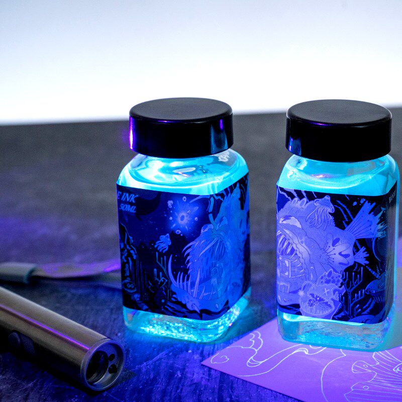 透明夜光墨水发光隐显隐形无色写字荧光玻璃笔用墨水