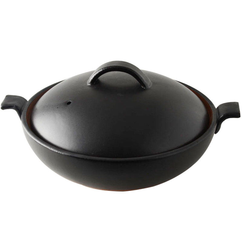 系列炖锅进口陶器现货陶土扁圆形日本blanchir汤锅砂锅